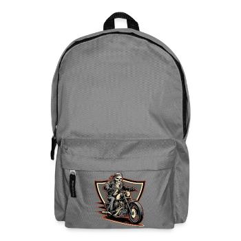 Fearless biker on a gloomy ride - Backpack - elephant grey - Front