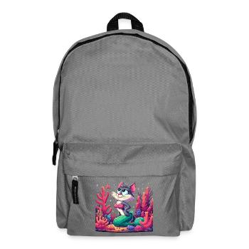 Sirène Sirène Chat Chat Eau Chat Cadeau - Sac à dos - gris éléphant - Devant