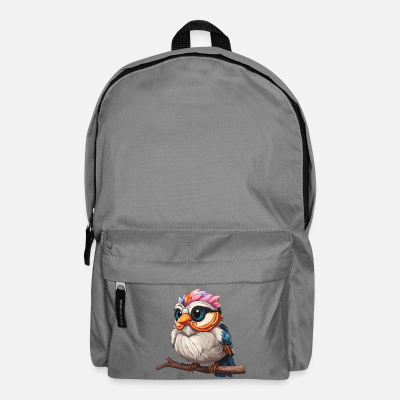Lebendiges Spektakel der bunten Eule - Rucksack - Mittelgrau