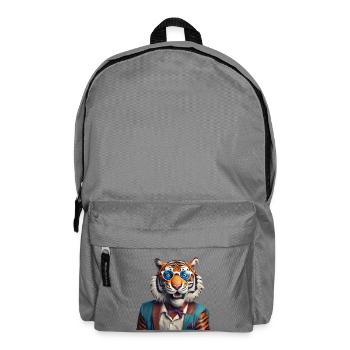 Sophisticated Tiger with Blue Sunglasses - Backpack - elephant grey - Front