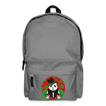 Panda Glücksbringer mit Kleeblätter. - Rucksack - Mittelgrau - Vorne