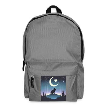Love Under Moonlight - Mystischer Bär im Mondschei - Rucksack - Mittelgrau - Vorne