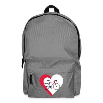 I love my bicycle - Bike and heart - Backpack - elephant grey - Front