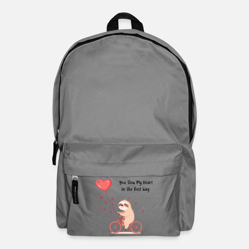 Sloth with Heart Balloon – Valentine’s Day Gift - Backpack - elephant grey