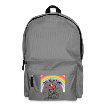 Adorable Sloth on Bicycle with Heart and Rainbow - Backpack - elephant grey - Front