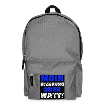 Hamburg , Moin oder watt (25) - Rucksack - Mittelgrau - Vorne
