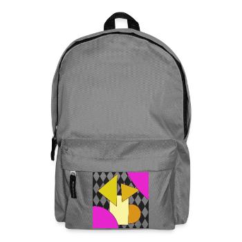 Geometrische Abstraktion Neon Pink - Rucksack - Mittelgrau - Vorne