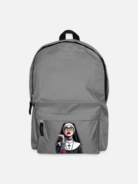 Nonne mit Tattoo - Rucksack - Mittelgrau
