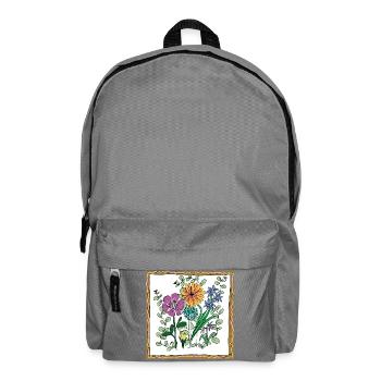 Blumen, Blüten und Pflanzen - Rucksack - Mittelgrau - Vorne