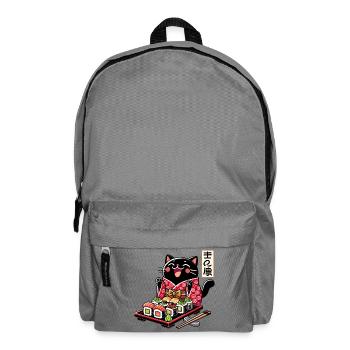 Sushi Chat Noir Kimono Maki Nigiri Cadeau - Sac à dos - gris éléphant - Devant