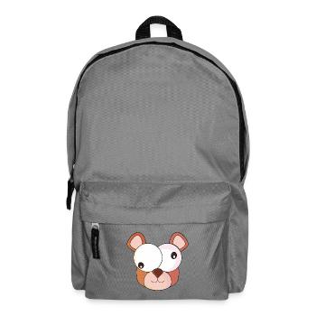 Bear with crazy eyes - Backpack - elephant grey - Front