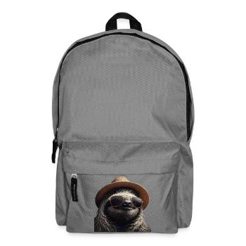 Faultier mit Hut und Sonnenbrille - Rucksack - Mittelgrau - Vorne