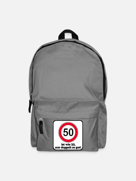 50. Geburtstag , doppelt so gut (25) - Rucksack - Mittelgrau