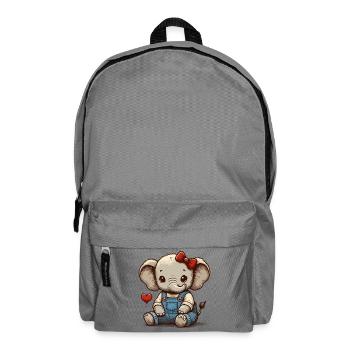 Elefantenbaby in Vintage-Latzhose - Rucksack - Mittelgrau - Vorne