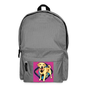 Comic Dog - Golden Retriever - Backpack - elephant grey - Front