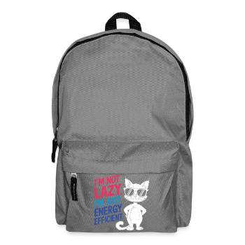 I'm Not Lazy, I'm Just Energy Efficient - Backpack - elephant grey - Front