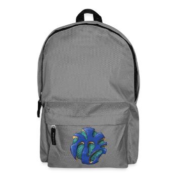 Motif abstrait de la feuille d’orbe bleue - Sac à dos - gris éléphant - Devant