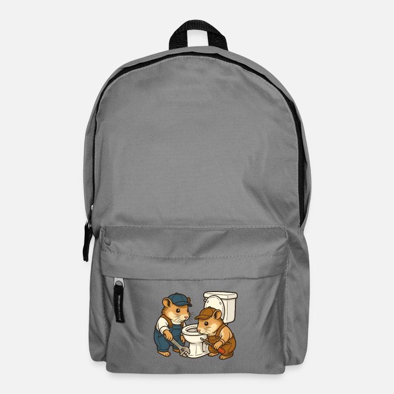 Plumber mice at the toilet - Backpack - elephant grey