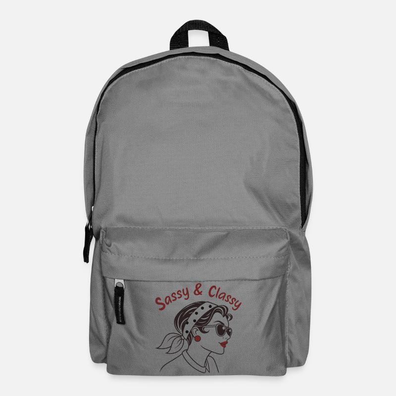 T-Shirt „Sassy and Classy“ – Chic Bold - Rucksack - Mittelgrau