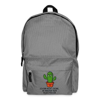 Kaktus Spruch - Rucksack - Mittelgrau - Vorne