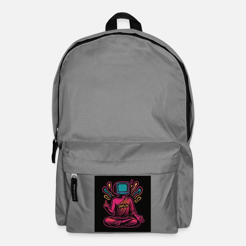 Unplugged Monk – Finde Frieden. - Rucksack - Mittelgrau