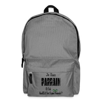 Je Suis Parrain Et Toi Quel Est Ton Super Pouvoir - Sac à dos - gris éléphant - Devant