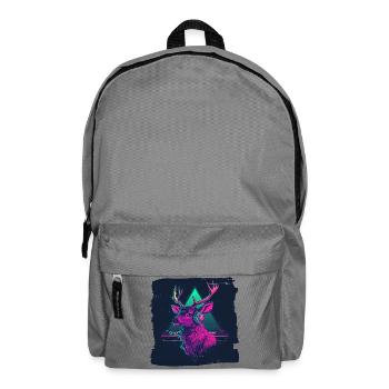 Neon DJ Hirsch – Funny Party Hirsch - Backpack - elephant grey - Front