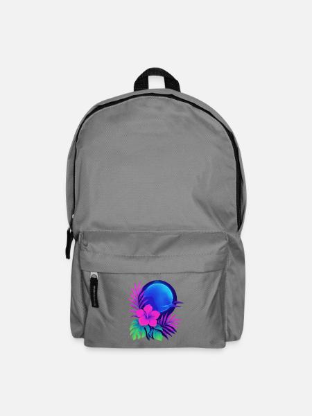 Neon Tropic Moon - Backpack - elephant grey