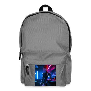 N-dless Nights : Fille cyberpunk dans un bar - Sac à dos - gris éléphant - Devant