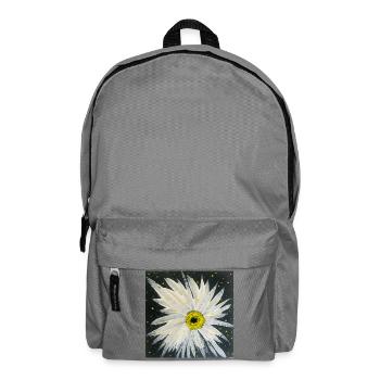Edelweiss-black-white design - Backpack - elephant grey - Front