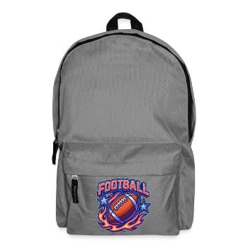 Vibrant Football Design with Flames - Backpack - elephant grey - Front