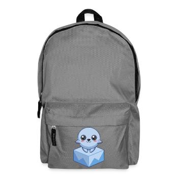 Baby-Pixelsiegel auf einem Eiswürfel - Rucksack - Mittelgrau - Vorne