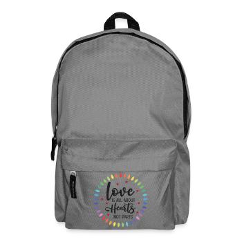 LGBTQ Pride Month - Love is All About Hearts - Backpack - elephant grey - Front