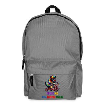 Clown Terrier auf Dreirad - Rucksack - Mittelgrau - Vorne