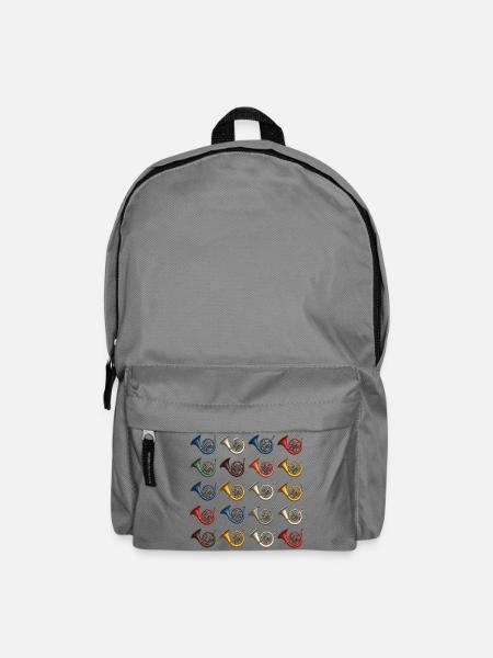 Bunte Waldhorn Vielfalt für Hornisten - Rucksack - Mittelgrau