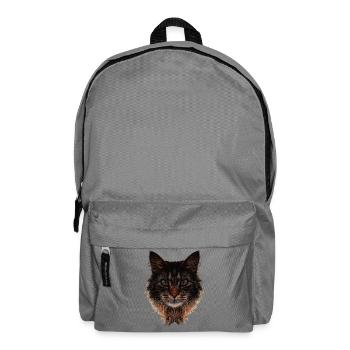 Maine-Coon Gesicht, langhaarig, Katzen design - Rucksack - Mittelgrau - Vorne