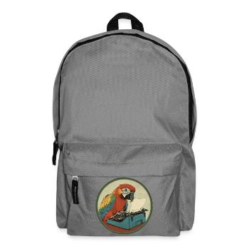 Perroquet avec machine à écrire – Léger comme une plume et créatif - Sac à dos - gris éléphant - Devant