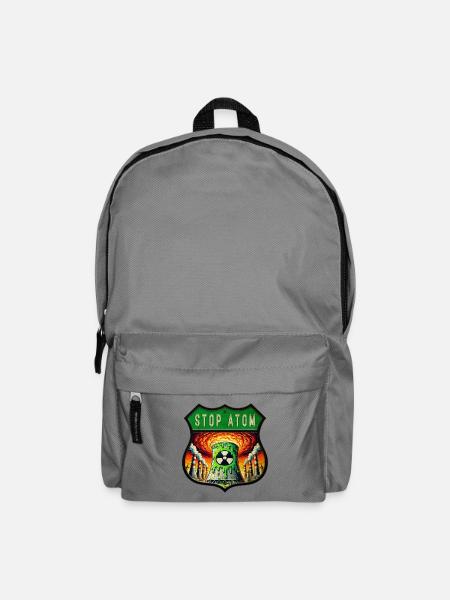 Stop Atom Wappen Design - Rucksack - Mittelgrau
