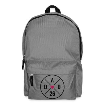 Dad 26 Herz Baby Vater Vatertag Geschenk Papa 2026 - Rucksack - Mittelgrau - Vorne