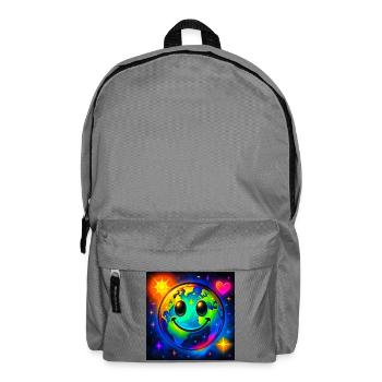 Farbige Glückserde im Neon-Universum - Rucksack - Mittelgrau - Vorne
