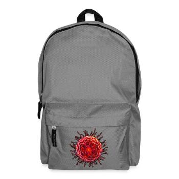 Red neon flower circle - Backpack - elephant grey - Front