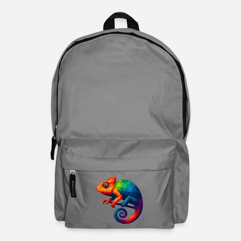 WPAP Style Animals - Chameleon - Backpack - elephant grey