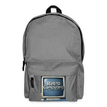 Retro Computer Graphics on Blue Background - Backpack - elephant grey - Front