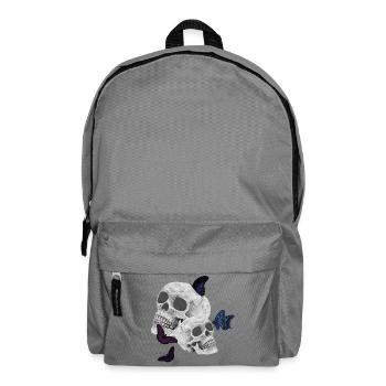 menschenschädel, schmetterlinge, goth - Rucksack - Mittelgrau - Vorne