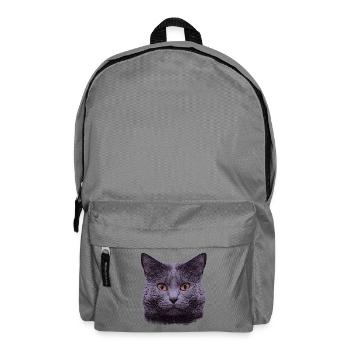 grauer Katzenkopf  - Rucksack - Mittelgrau - Vorne