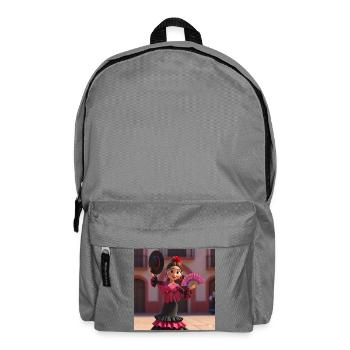 Flamenco mit Kunst - Rucksack - Mittelgrau - Vorne