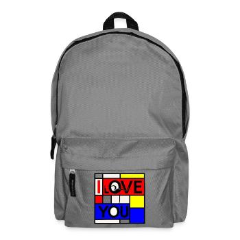 Abstrakte Liebe und Du Geometrisches Design - Rucksack - Mittelgrau - Vorne