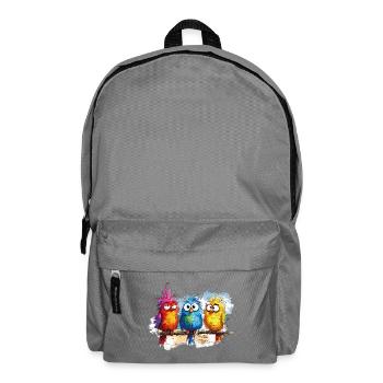 Bunte Vögel zeichnen Humor - Rucksack - Mittelgrau - Vorne