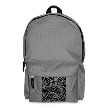 Chamäleon Psychedelisches Labyrinth Kunst - Rucksack - Mittelgrau - Vorne