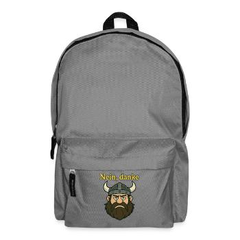 Nein, danke...witziger Wikinger - Rucksack - Mittelgrau - Vorne